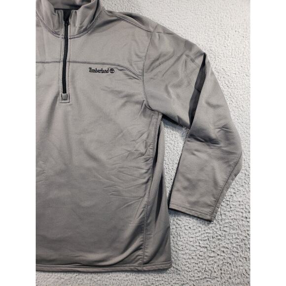 Timberland Jacket Men's Large Gray 1/4 Zip Pullover Stretch Casual Sweatshirt - Picture 3 of 11